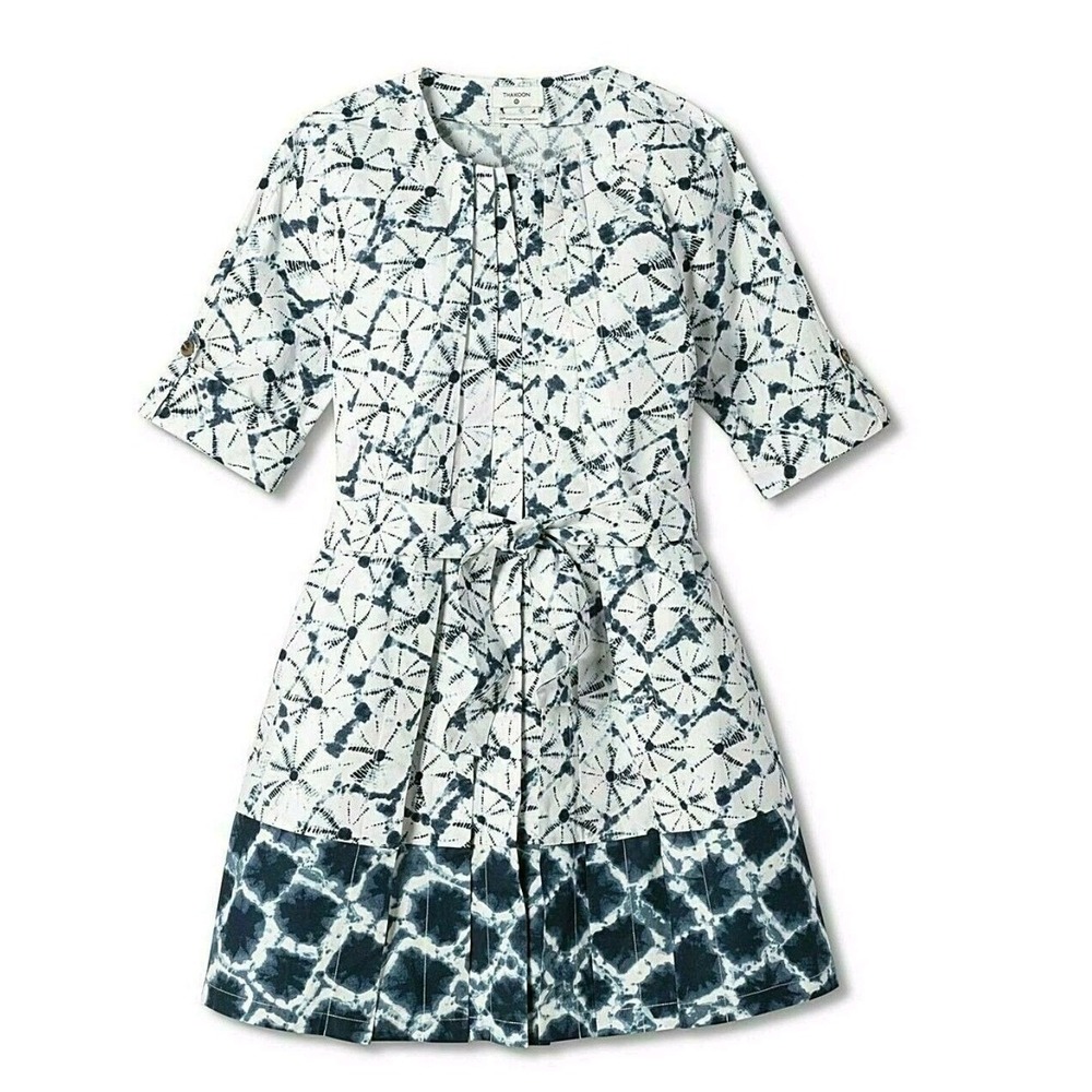 Thakoon Target Womens size XL‎ Shibori Print ¾ Sleeve Button-Front Shirtdress